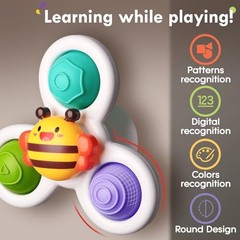 3PCS Pop Suction Cup Spinner Toys for 1 Year Old Boy Girl|Novelty Carrot