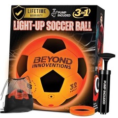 Light Up Soccer Ball – Soccer Gifts for Boys & Girls 8-15+ Year Old- Glow in