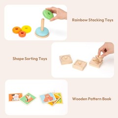 Montessori Toys for 1+ Year Old, Wooden Baby Learning Toys, Object Permanence…