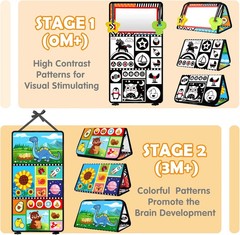 High-Contrast Tummy Time Sensory Set–Developmental Gift for Newborn-2DAY FREE DE