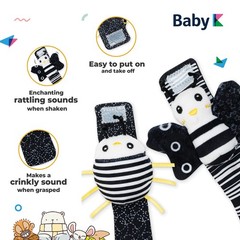 Baby Rattle Socks & Wrist Toys (Set E) – Newborn Toys for Baby Boy or Girl – …