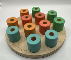 Lovevery Wooden Stacking Peg Board Pioneer 16-18 Toddler Montessori Development