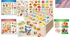 Kids Learning Alphabet Numbers Animals Puzzles
