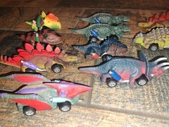 Dinosaur Toy Pull Back Cars Lot Of 17 Dino Toys