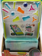 B Toys Light-Up Marble Drop Pegboard Toy 180 Pieces Light Up Board Kids STEM 4+
