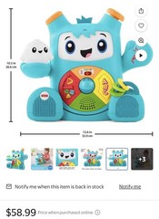 Fisher-Price Dance & Groove Rockit Music Toy Numbers & Letters Blue 6-36M