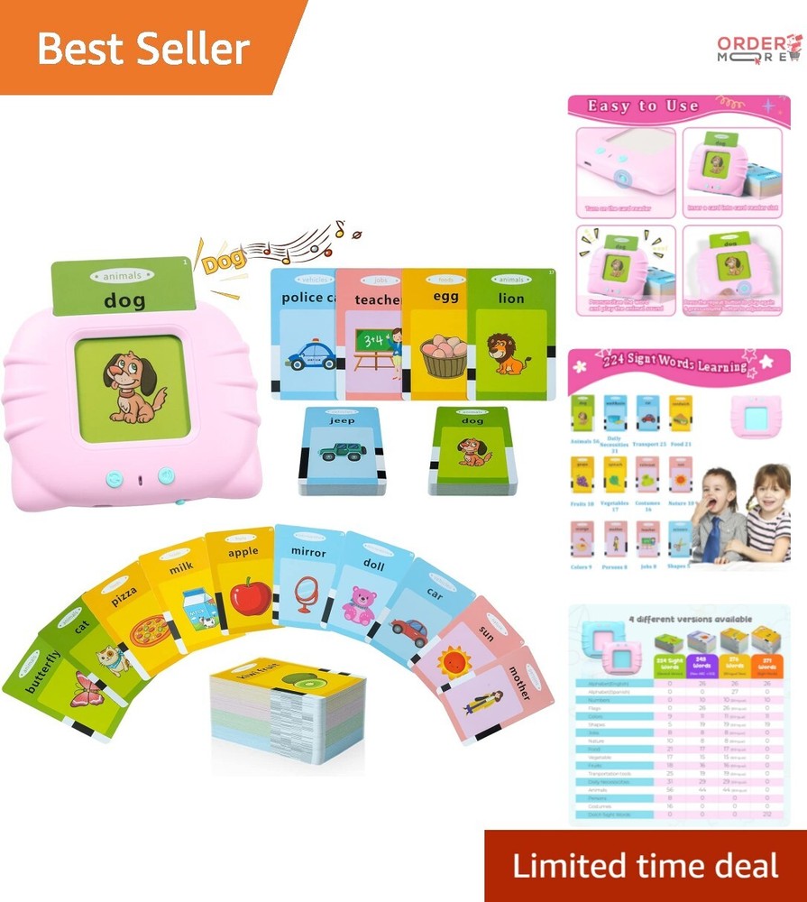 Interactive Learning Toy Pack: 224 Flash Cards for Speech & Vocabulary Growth
