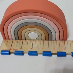 MOOVER Rainbow 9 pc Stacker Toy, BPA Free Silicone, Toddler
