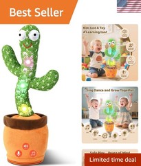 Dancing Singing Plush Cactus Toy with Adjustable Volume for Infants 0-1