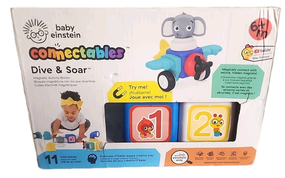 Baby Einstein Connectable Dive & Soar Magnetic Activity Blocks Steam Play (PT10