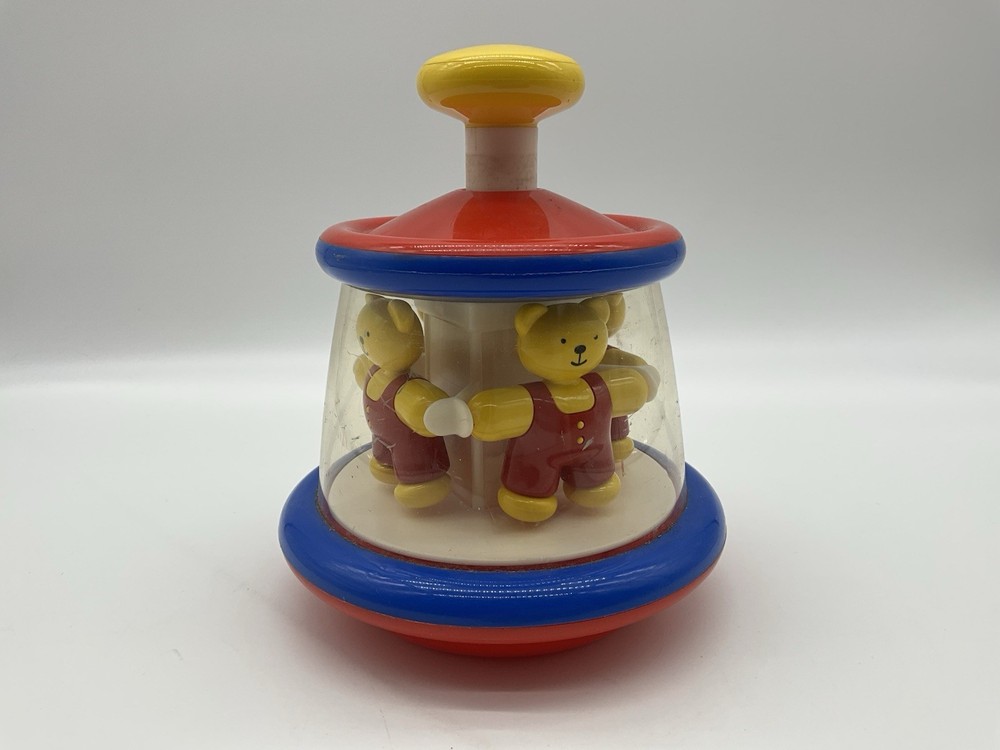 Ambi Toys Tess & Ted Carousel Pop Toy Push Bear Spins PopUp Baby Holland VTG