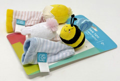 Manhattan Toy Infant Baby 2 Foot Finders 1 Wrist Rattle Play Set – Spring Easter