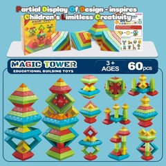 Stacking Toys Building Blocks for Toddlers 60 PCS Montessori Toys for 3 4 5 6…