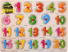 Numbers Puzzle Wooden Puzzles for Toddlers 3+ Year Old, 123 Number Shape Learnin