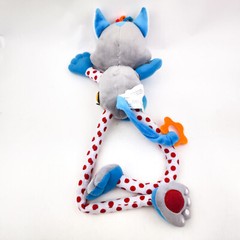 Edushape Happy Kitten Lovey Plush Belly Button Long Leg Polka Dot Stuffed Animal