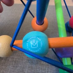 Manhattan Toy Co SKWISH Baby Developmental Wood Rattle Sensory Colorful 1988