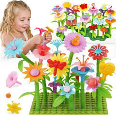 3-6 Years Old Toddler Toys – Flower Garden Building Toy with Insect Pegs, Educat