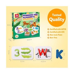 Coogam Numbers and Alphabets Flash Cards Set – ABC Wooden Lette… FAST USA SHIP