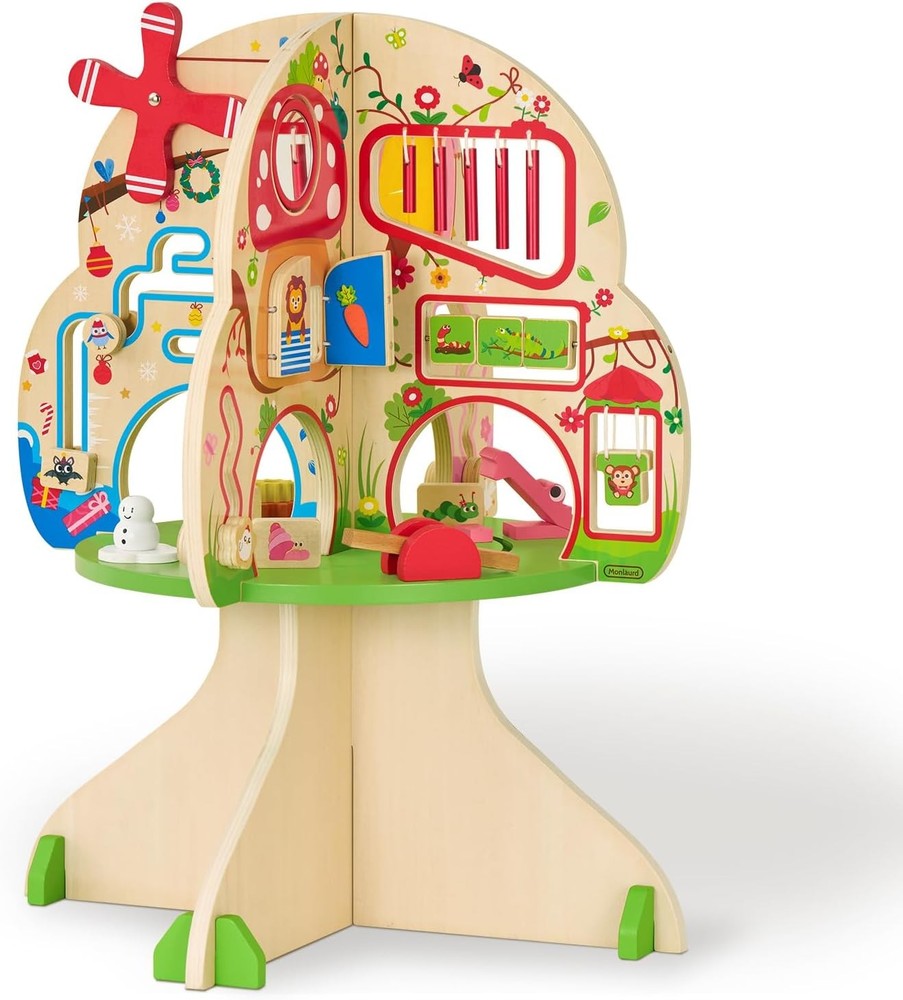 Monläurd Wooden Tree Activity Center Montessori Sensory