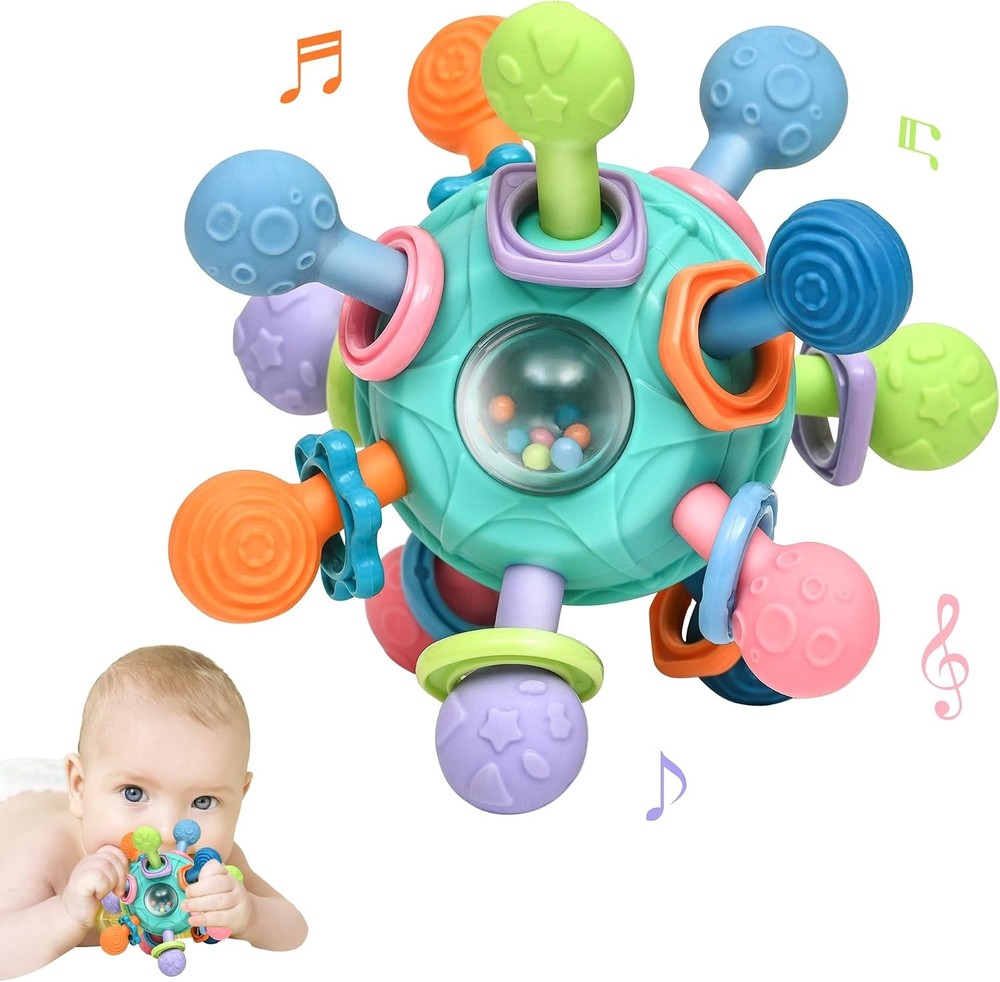 Baby Montessori Teething Toys for 0-6 6-12 Months BPA Free Sensory Toys for Babi