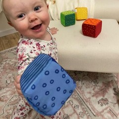 Soft Blocks for Babies 6-24 Months, Happy Quartett Sensory Toy Features a Uni…