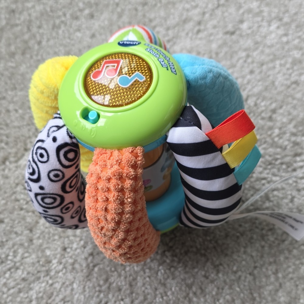 VTech See-Touch-Hear Sloth Ball Musical Sensory Motor Skills Toy, Multicolor