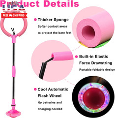 Skip Ball, Portable Foldable Colorful Flash Wheel Swing Ball, Kids Toys for Girl