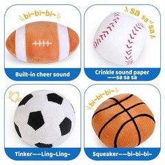 Kmuysl Baby Toys 0-12 Months My First Sports Bag Plush Toy – 4 Sensory Balls