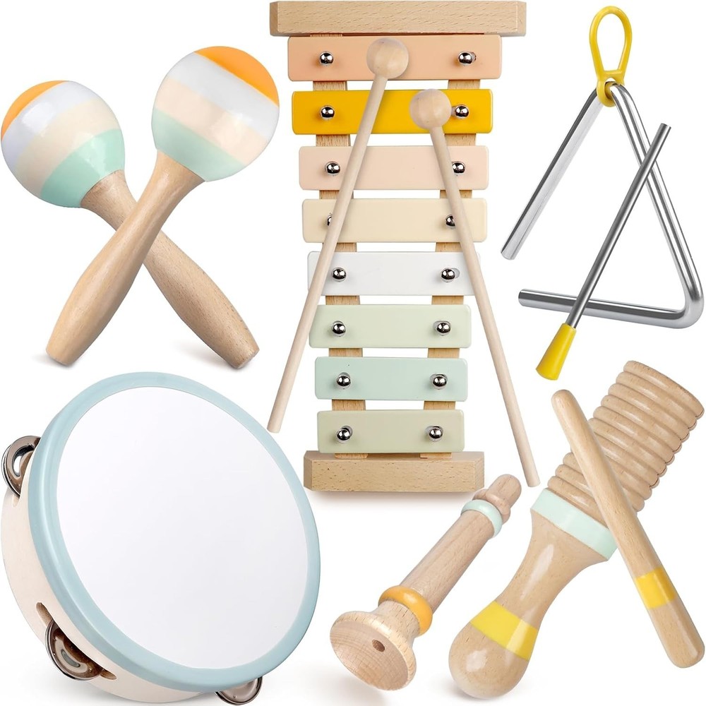 Baby Musical Instruments – Neutral Colors Musical Toys for Toddlers 1-3, Montess