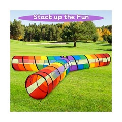 Kids Play Tunnel for Toddlers, Large 21″ Colorful Rainbow | Pop… FAST USA SHIP