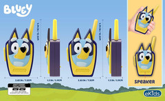 Ekids Bluey Toy Walkie Talkies for Kids, Static Free Extended Range Indoor and O