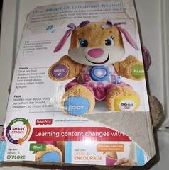 Fisher-Price Laugh & Learn Smart Stages Sis Plush Toy Brown NEW Partially Open