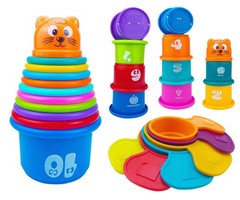 Ella Dream 17 PCs Multicolor Nesting and Stacking Cups Set, Small,