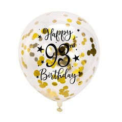Gold 93rd Confetti Latex Balloons, Woman or Man Happy 93 Years Birthday Party…