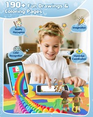 Kids Smart Phone, 3.97″ Touchscreen Learning Toy with Dual Camera, 210+ Games…