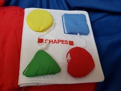 DEMOCA Red My Quiet Book Soft with Carrying Handle Basic Fine Motor Skills EUC