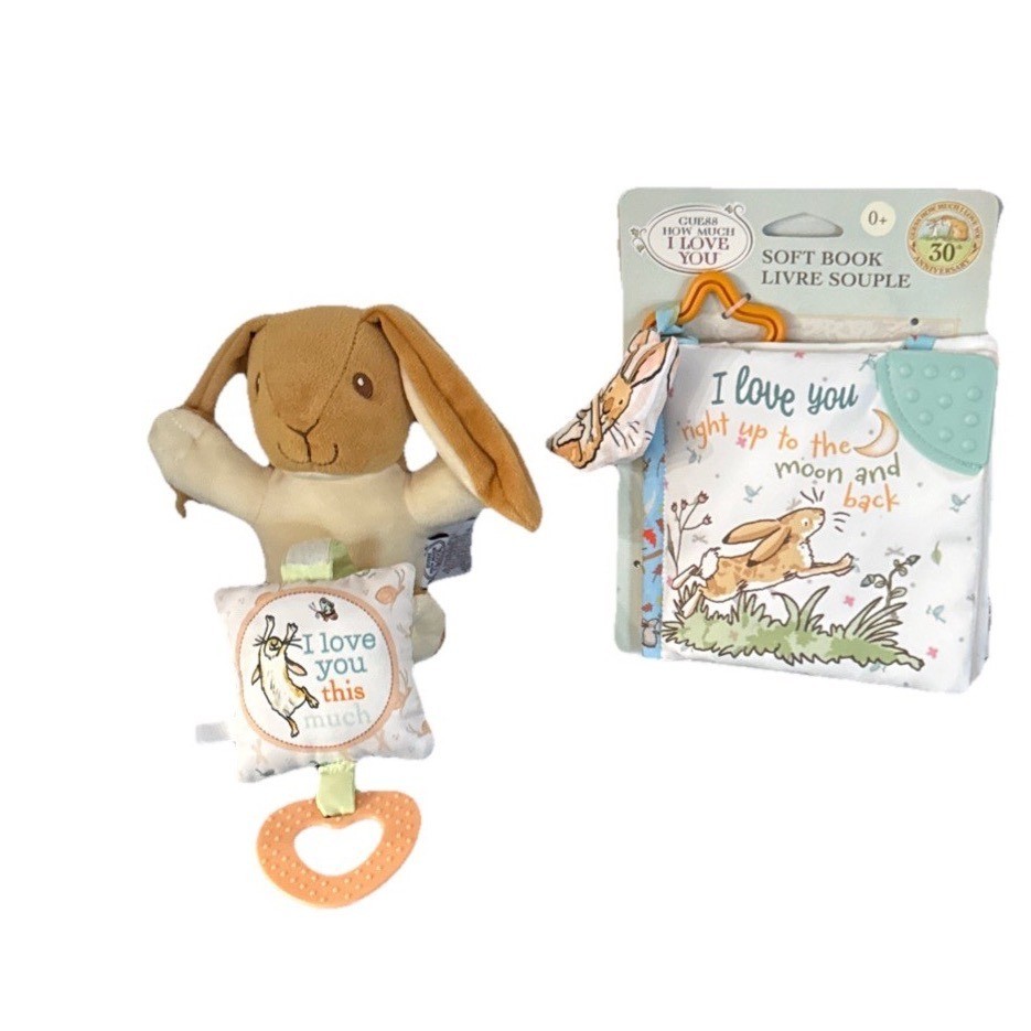 Guess How Much I Love You Gift Set Nutbrown Hare Square Squeaker Soft Baby Book