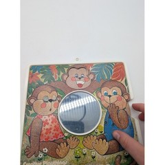 Vtg Creative Playthings Monkey See Monkey Do Mirror Toy Therapy Emotions Express