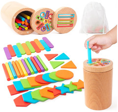 Wooden Toddler Toys 3-in-1 Fine Motor Skills Learning Set Montessori Education