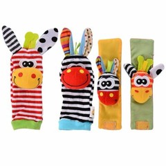 Baby Wrist Rattle Baby Socks Rattle, Baby Finder Animal Toys Set Soft Animal Toy