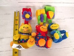 Vintage Y2K Discovery Toys Take A Long Pals Mouse Dog Bear Plush Baby Colorful