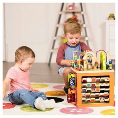 B. toys Wooden Zany Zoo Activity Cube for Toddlers