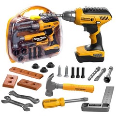 Kids Tool Set with Tool Box & Electronic Toy Drill, Pretend Play Kids Constru…