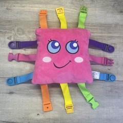 Buckle Toys Bella Square Fine Motor Skills Learning Toy Multicolor Straps