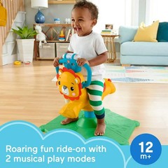 Fisher-Price Toddler Learning Toy, Bounce and Spin Lion Stationary Ride-On NEW