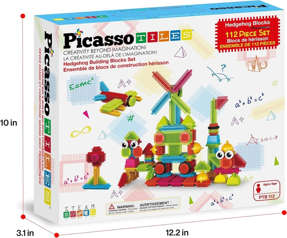 Picasso Tiles 112 Piece Hedgehog Blocks STEM Building Tiles Set 112 Pc. NEW Box