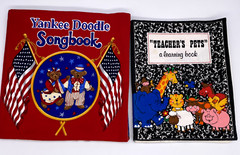Handmade Yankee Doodle Song Book Fabric Teacher’s Pet Books Read USA Cloth VTG