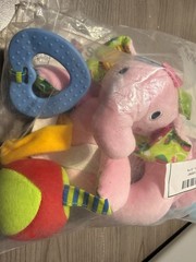 Sozzy- Crib Spiral Toy or for Stroller, Car Seat, Bassinet -Pink Elephant