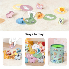 Wooden Animal Matching Game Toddler Memory Toy Montessori Learning Set