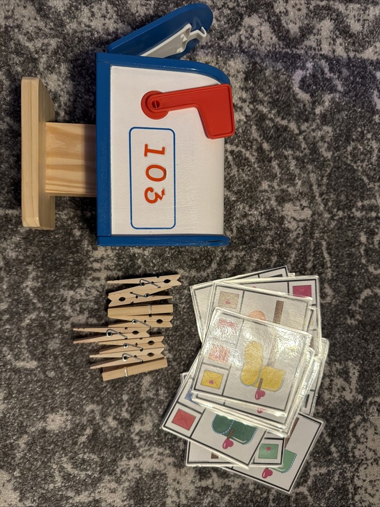 Wooden Mailbox Toy Educational Postcards Learning Fun Melissa And Doug & My Own